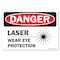 Signmission OSHA Danger Decal, Laser Wear Eye Protection, Copy, 10in X 7in Decal, 7" H, 10" W, Landscape OS-DS-D-710-L-19418 - alternate 1